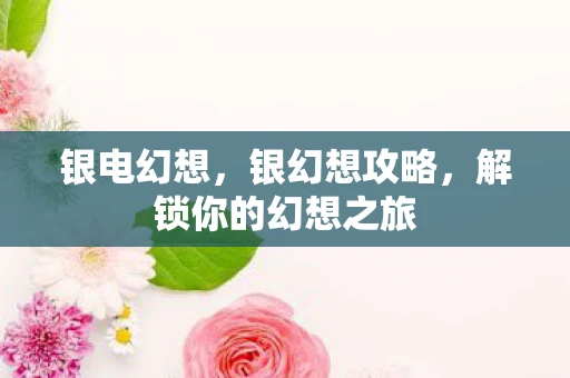 银电幻想，银幻想攻略，解锁你的幻想之旅