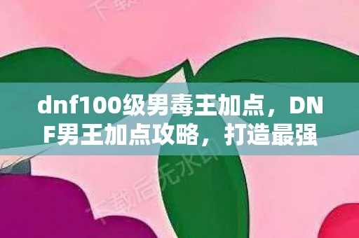 dnf100级男毒王加点，DNF男王加点攻略，打造最强战斗力的关键