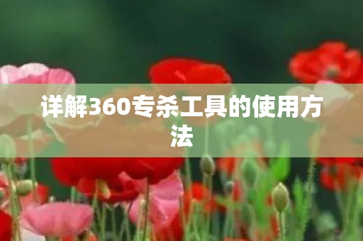 详解360专杀工具的使用方法图片