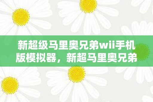 新超级马里奥兄弟wii手机版模拟器，新超马里奥兄弟Wii模拟器，重温经典，再续冒险