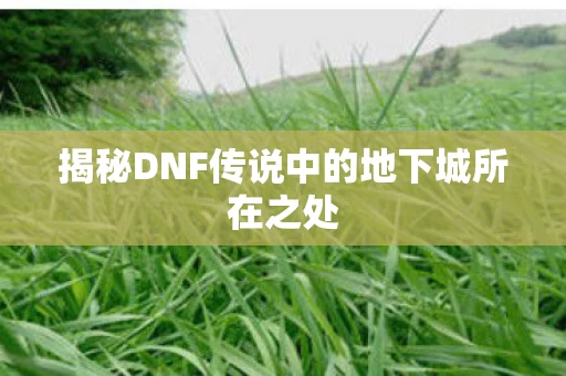 揭秘DNF传说中的地下城所在之处图片