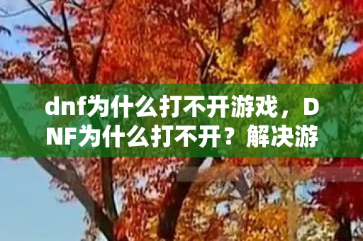 dnf为什么打不开游戏,DNF为什么打不开?解决游戏启动问题的全面指南 dnf为什么打不开游戏,DNF为什么打不开?解决游戏启动问题的全面指南