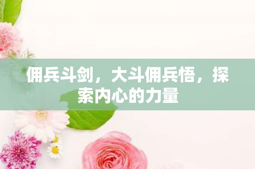 佣兵斗剑，大斗佣兵悟，探索内心的力量