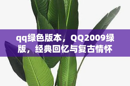 qq绿色版本，QQ2009绿版，经典回忆与复古情怀