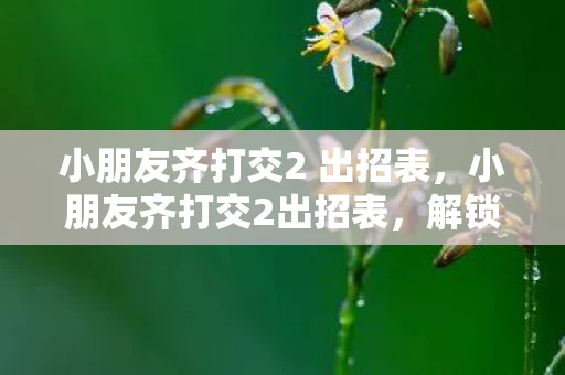 小朋友齐打交2 出招表,小朋友齐打交2出招表,解锁你的游戏技能 小朋友齐打交2 出招表,小朋友齐打交2出招表,解锁你的游戏技能