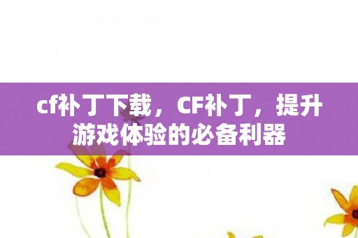 cf补丁下载,CF补丁,提升游戏体验的必备利器 cf补丁下载,CF补丁,提升游戏体验的必备利器
