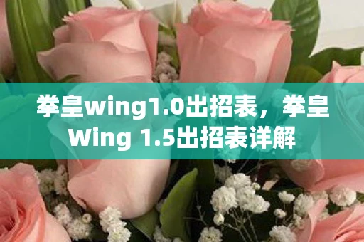 拳皇wing1.0出招表，拳皇Wing 1.5出招表详解