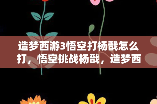 造梦西游3悟空打杨戬怎么打，悟空挑战杨戬，造梦西游3的传奇对决