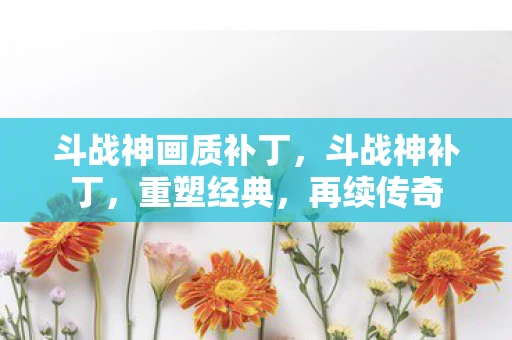 斗战神画质补丁，斗战神补丁，重塑经典，再续传奇