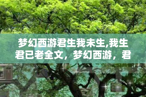 梦幻西游君生我未生,我生君已老全文，梦幻西游，君生我未生