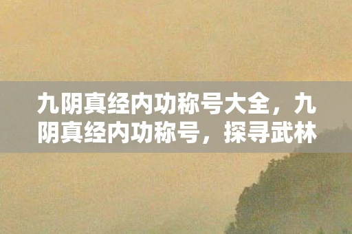 九阴真经内功称号大全，九阴真经内功称号，探寻武林的至高奥秘