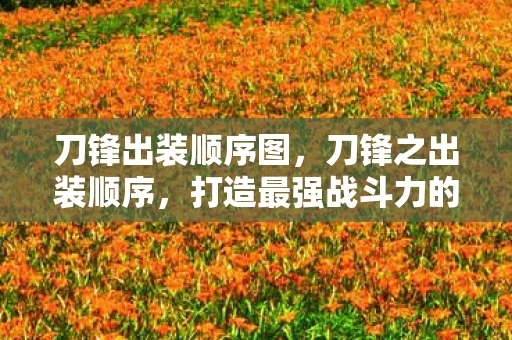刀锋出装顺序图，刀锋之出装顺序，打造最强战斗力的关键