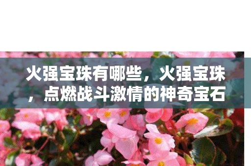 火强宝珠有哪些，火强宝珠，点燃战斗激情的神奇宝石