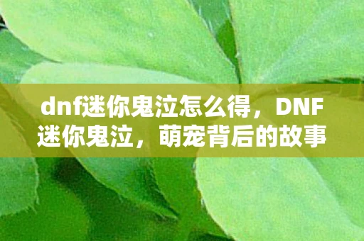 dnf迷你鬼泣怎么得,DNF迷你鬼泣,萌宠背后的故事与游戏攻略 dnf迷你鬼泣怎么得,DNF迷你鬼泣,萌宠背后的故事与游戏攻略