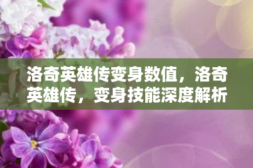 洛奇英雄传变身数值，洛奇英雄传，变身技能深度解析