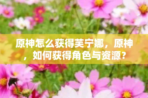 原神怎么获得芙宁娜，原神，如何获得角色与资源？