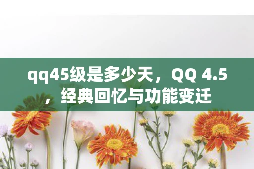 qq45级是多少天，QQ 4.5，经典回忆与功能变迁