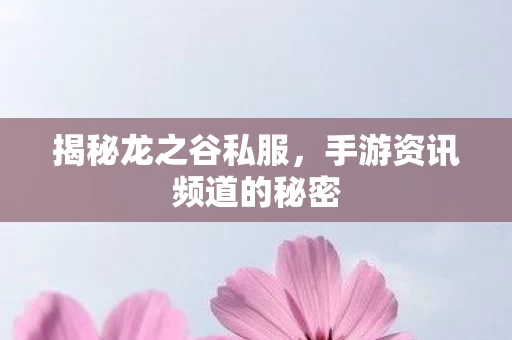 手游资讯频道的秘密图片