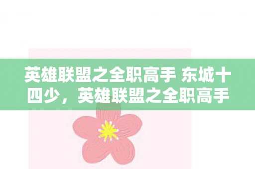 英雄联盟之全职高手 东城十四少，英雄联盟之全职高手，荣耀与梦想的交响曲