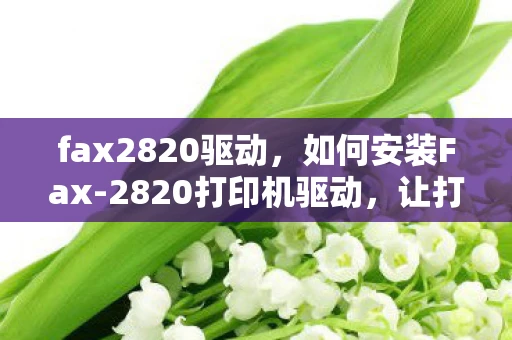 fax2820驱动，如何安装Fax-2820打印机驱动，让打印更顺畅