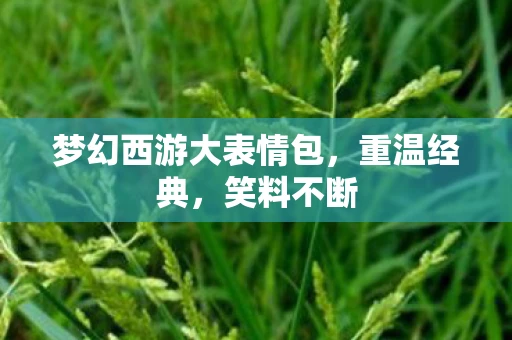 梦幻西游大表情包,重温经典,笑料不断 梦幻西游大表情包,重温经典,笑料不断