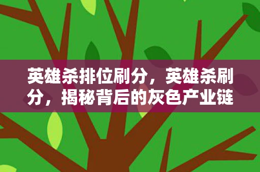 英雄杀排位刷分，英雄杀刷分，揭秘背后的灰色产业链