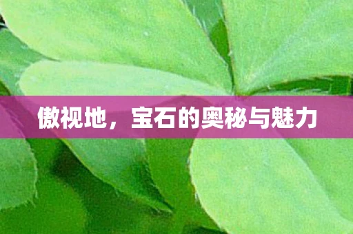 傲视地，宝石的奥秘与魅力