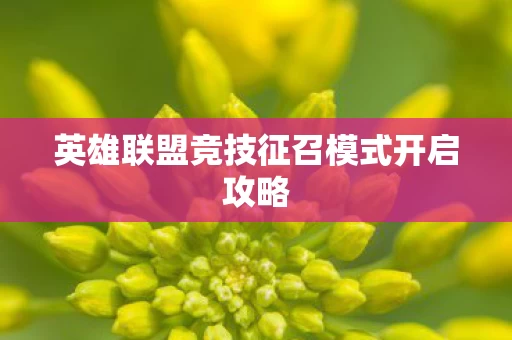 英雄联盟竞技征召模式开启攻略图片