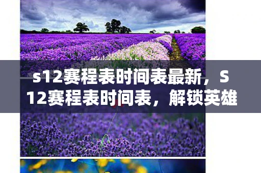 s12赛程表时间表最新，S12赛程表时间表，解锁英雄联盟赛季的奥秘