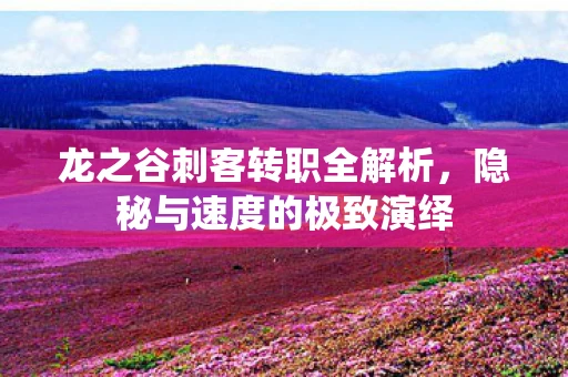 龙之谷刺客转职全解析，隐秘与速度的极致演绎