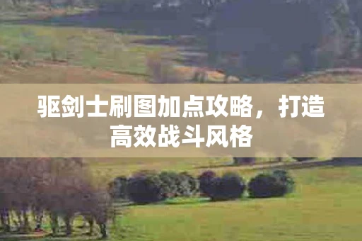 驱剑士刷图加点攻略，打造高效战斗风格