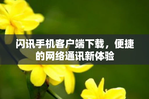 闪讯手机客户端下载，便捷的网络通讯新体验