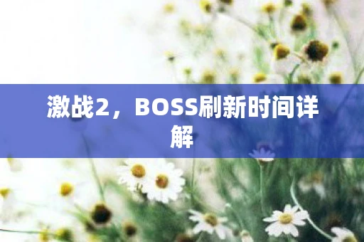 激战2，BOSS刷新时间详解