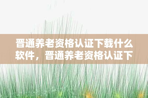 晋通养老资格认证下载什么软件，晋通养老资格认证下载全攻略，轻松完成，安心享受养老金