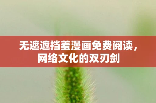 无遮遮挡羞漫画免费阅读，网络文化的双刃剑