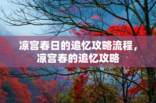 凉宫春日的追忆攻略流程，凉宫春的追忆攻略