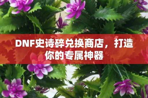 DNF史诗碎兑换商店，打造你的专属神器
