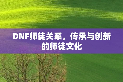 DNF师徒关系，传承与创新的师徒文化