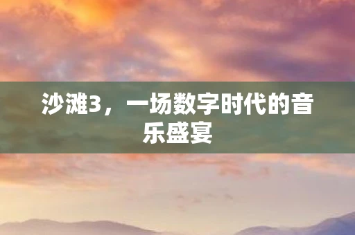 沙滩3，一场数字时代的音乐盛宴