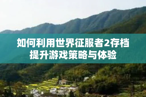 如何利用世界征服者2存档提升游戏策略与体验