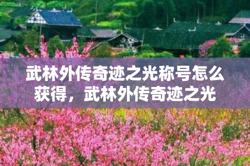 武林外传奇迹之光称号怎么获得，武林外传奇迹之光