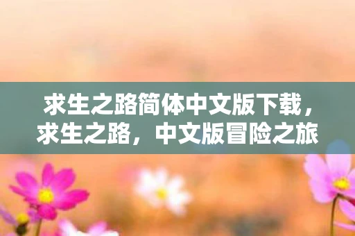 求生之路简体中文版下载，求生之路，中文版冒险之旅