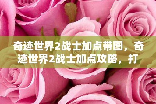 奇迹世界2战士加点带图，奇迹世界2战士加点攻略，打造最强战士的秘诀