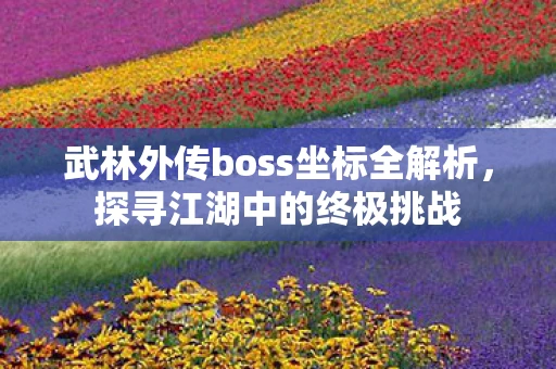 武林外传boss坐标全解析，探寻江湖中的终极挑战