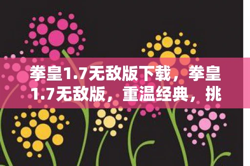 拳皇1.7无敌版下载，拳皇1.7无敌版，重温经典，挑战极限！