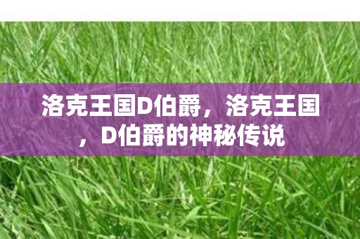 洛克王国D伯爵，洛克王国，D伯爵的神秘传说
