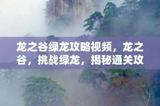 龙之谷绿龙攻略视频，龙之谷，挑战绿龙，揭秘通关攻略