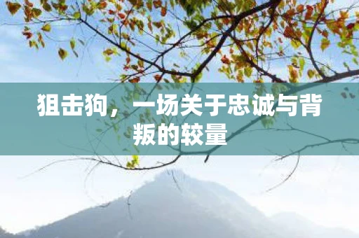 狙击狗，一场关于忠诚与背叛的较量