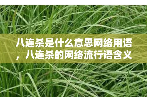 八连杀是什么意思网络用语，八连杀的网络流行语含义