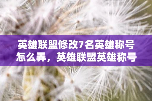 英雄联盟修改7名英雄称号怎么弄，英雄联盟英雄称号大改，七位英雄新名称揭晓